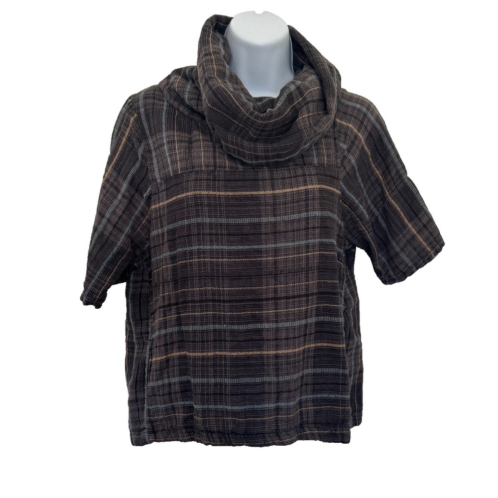 ACE and JIG  Medium Cowlneck Boxy earth Funnel Cabin Indie Art Neutral Cotton
